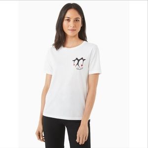 Kate Spade Dancing Penguins White Tee Shirt, New With Tags. Size Small